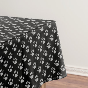 Paw Pattern, Grey Paws, Dog Paws, Animal Paws Tablecloth