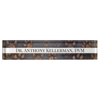 Paw Pattern Nameplate