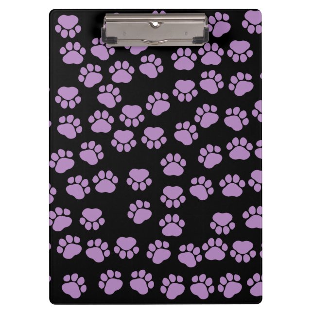 Paw Pattern, Purple Paws, Dog Paws, Animal Paws Clipboard (Front)