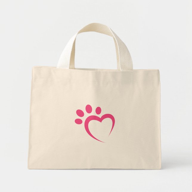 paw paws love heart icon mini tote bag (Front)