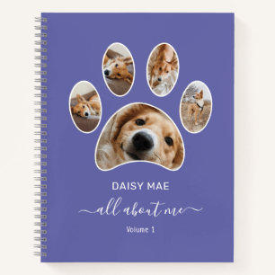 Paw Pet Photo Collage Name Periwinkle Journal