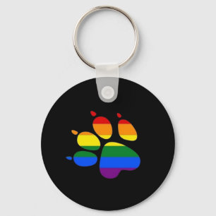Paw Pride Flag LGBT Keychain