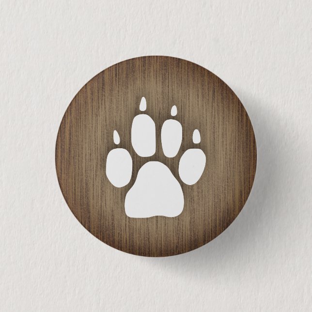 Paw Print 1 Inch Round Button (Front)