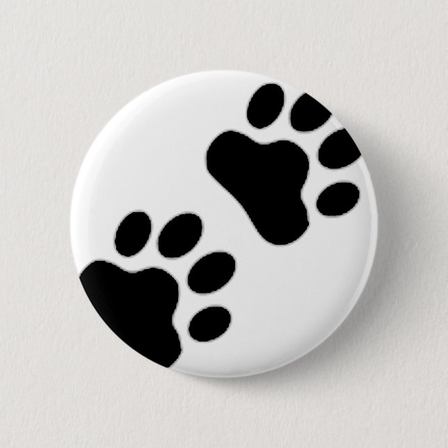 Paw Print 2 Inch Round Button (Front)