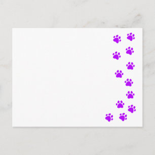 paw print - add your own name or dog breed postcard