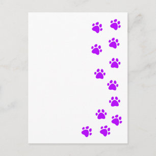 paw print - add your own name or dog breed postcard