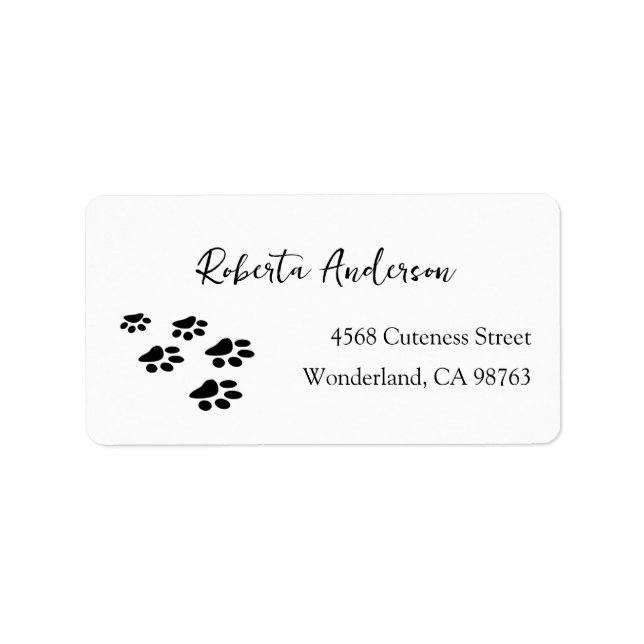 Paw Print Address Labels, Return Address Stickers (Front)