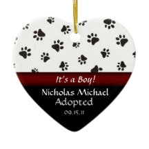 Paw Print Adoption Announcement Keepsake