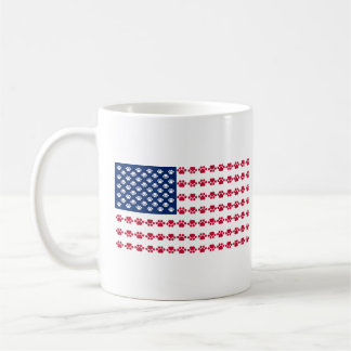 Paw Print American Flag Coffee Mug
