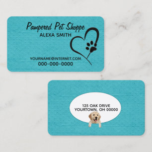 Paw Print and Embossed Dots Business Card