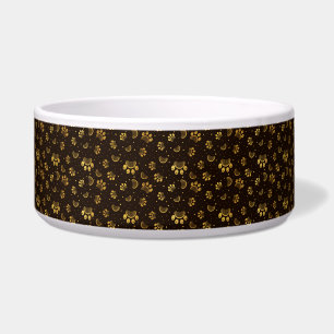 Paw Print and Grooming Comb Pattern in Gold Colour
