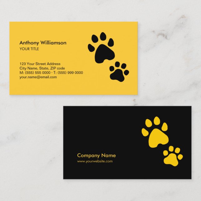Paw Print Animal Care Pet Sitter Veterinarian Business Card (Front/Back)