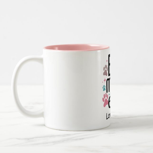 Paw print Best mom ever Two-Tone Coffee Mug (Left)