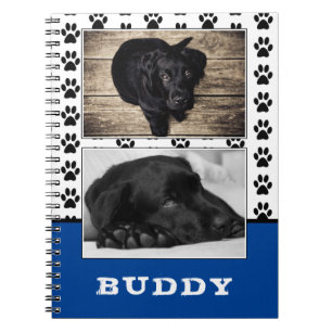 Paw Print Blue Pet Dog 2 Photo Notebook
