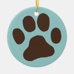 Paw Print Ceramic Ornament