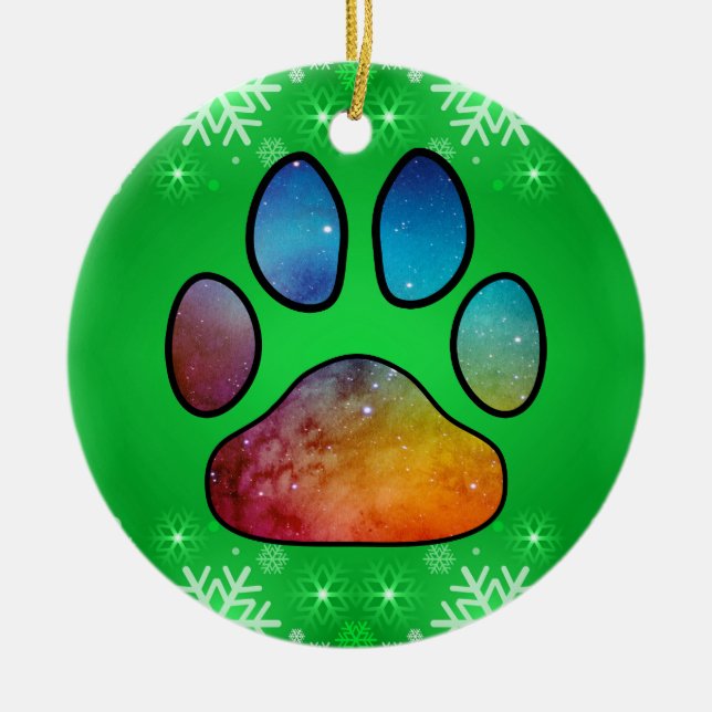 Paw Print Ceramic Ornament (Front)