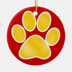 Paw Print Ceramic Ornament