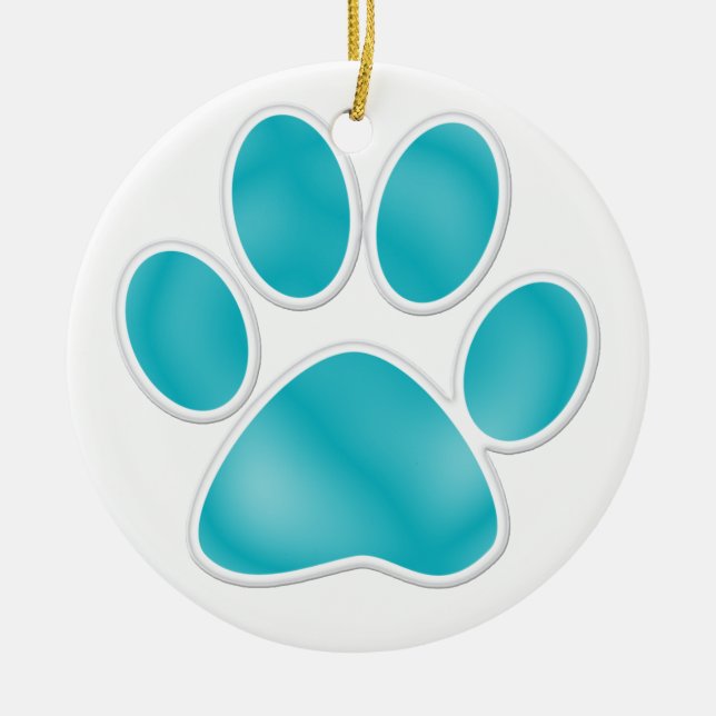 Paw Print Ceramic Ornament (Front)