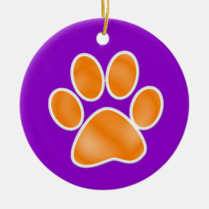 Paw Print Ceramic Ornament
