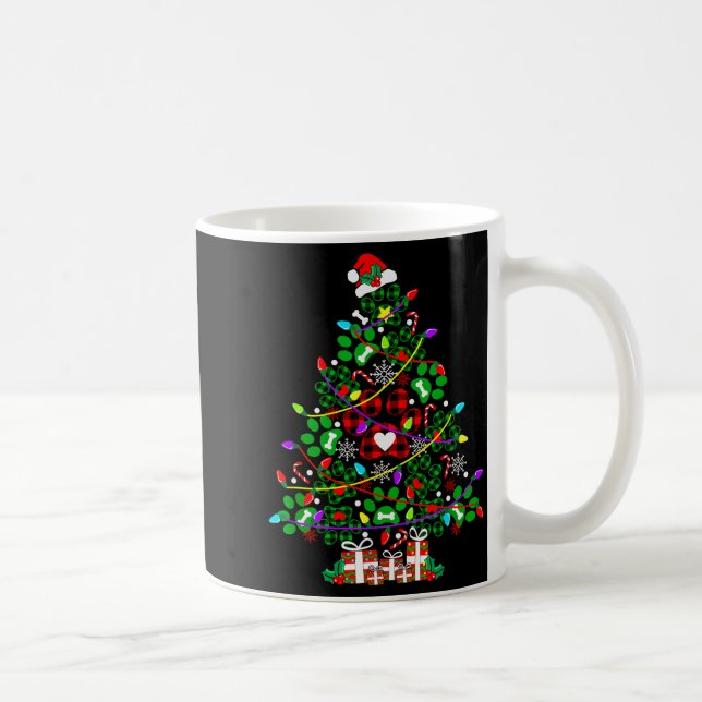 Paw Print Christmas Tree Dog Or Cat For Men Women  Coffee Mug (Right)