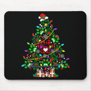 Paw Print Christmas Tree Dog Or Cat For Men Women Mouse Pad