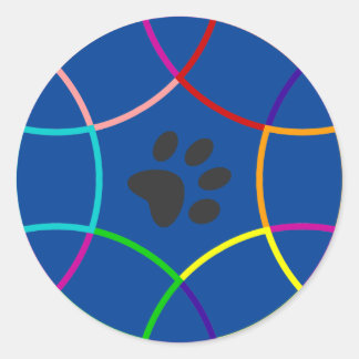 Paw print classic round sticker