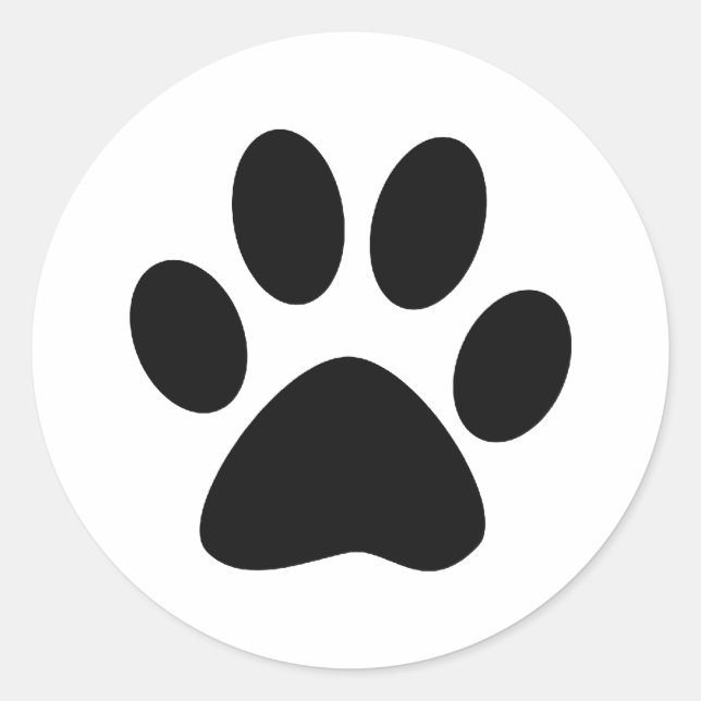 Paw Print Classic Round Sticker (Front)