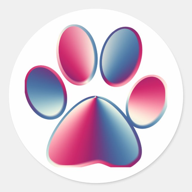 Paw Print Classic Round Sticker (Front)