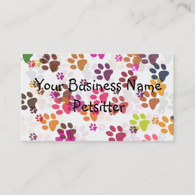 Paw Print Collage, Your Business N... Card (Front)
