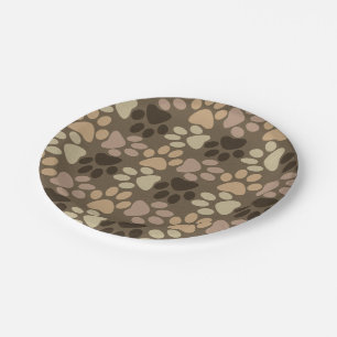 Paw Print Design Paper Plate
