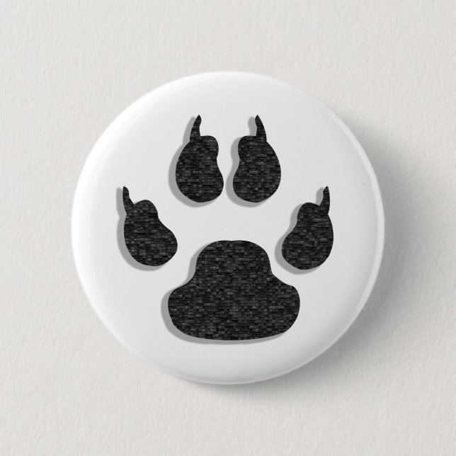 Paw Print Dog Canine Button (Front)