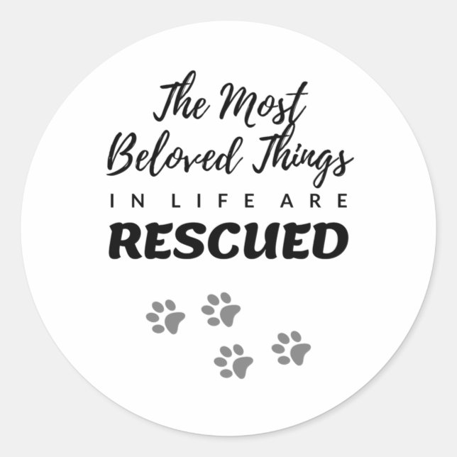 Paw Print, Dog Paw Sticker, Animal Rescue Classic Round Sticker (Front)