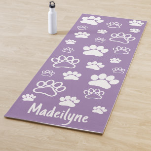 Paw Print Doga-Handwritten Monogram-Prana Purple Yoga Mat