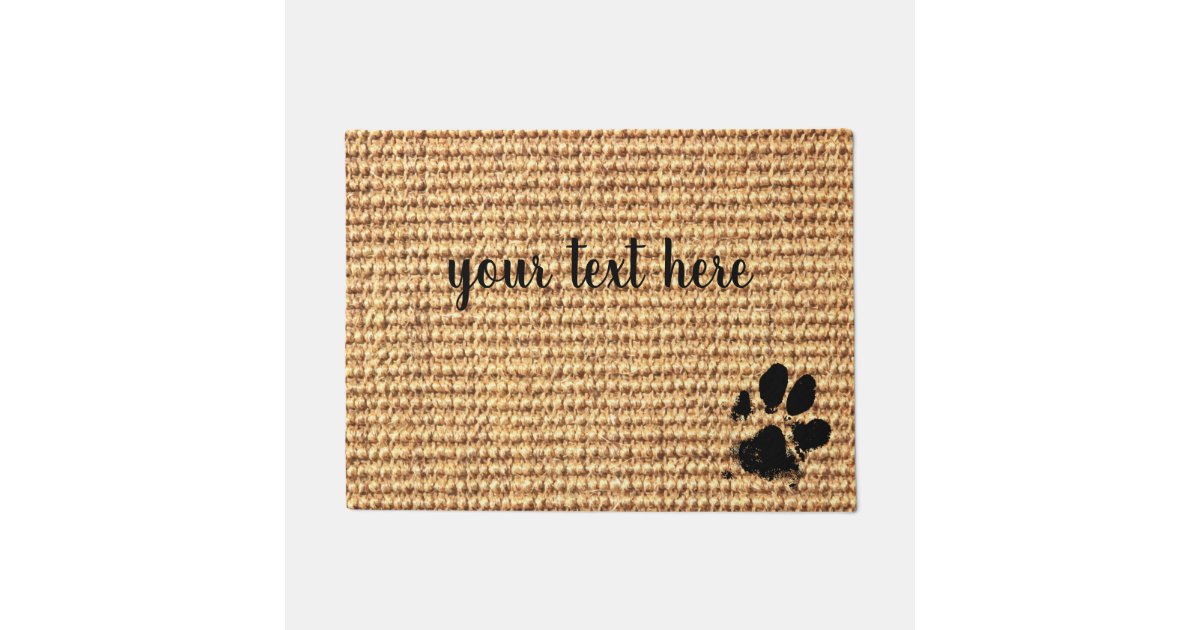 Paw Print Doormat Personalized Doormat Dog Paw Zazzle