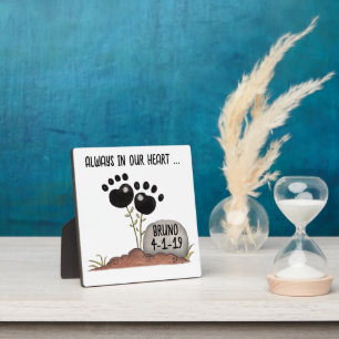 Paw Print Flowers Memory Pet Loss Plaque