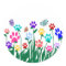 Paw print garden stickers
