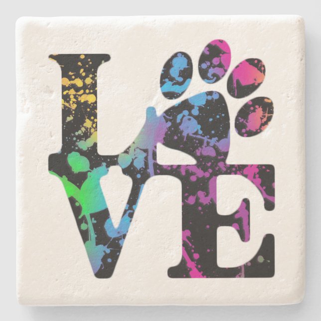 Paw Print - Gifts for Dog Lovers Stone Coaster (Front)