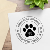 Paw Print Grooming Business Round Address