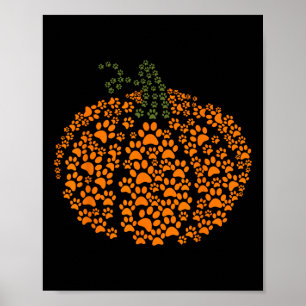 Paw Print Halloween Pumpkin Ghost Paw Dog Cat Love