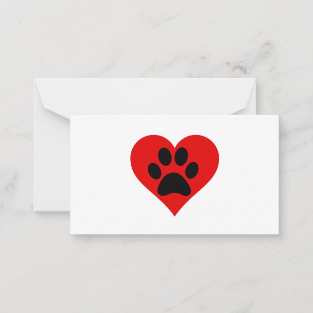 PAW PRINT HEART CARD (Front)