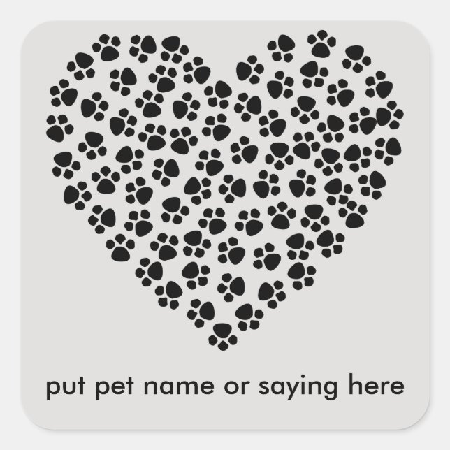 Paw print heart customize me sticker (Front)