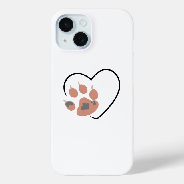 Paw print heart - Cute pet lover design  Case-Mate iPhone Case (Back)