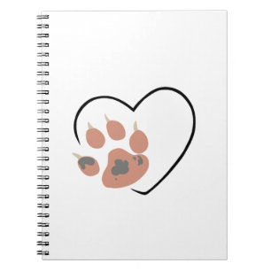 Paw print heart - Cute pet lover design  Notebook