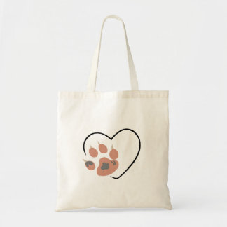 Paw print heart - Cute pet lover design Tote Bag