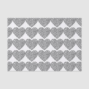 Paw print heart silhouette tissue paper