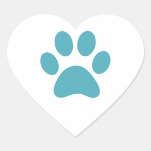 Paw Print    Heart Sticker