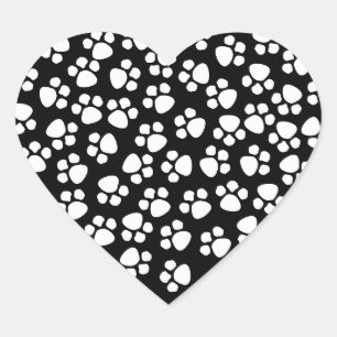 paw print heart stickers