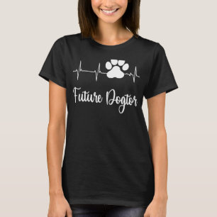 Paw Print Heartbeat EKG Vet Tech Veterinary Future T-Shirt