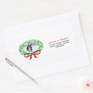 Paw Print Holiday Wreath Oversized Return Address Sticker