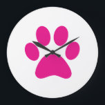 Paw Print Large Clock<br><div class="desc">Paw,  print,  dog,  cat,  pet,  puppy,  kitten,  sympathy,  keepsake,  rememberment</div>